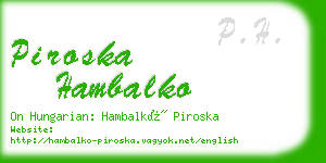piroska hambalko business card